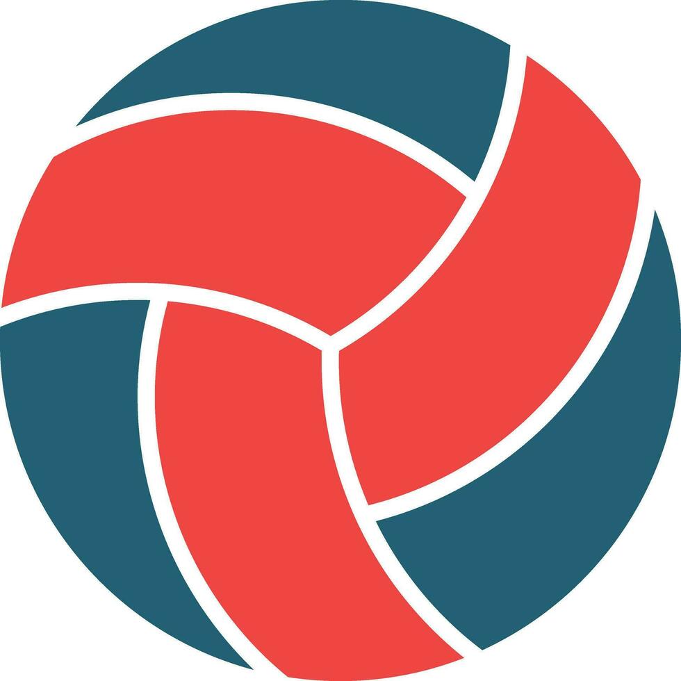 Volleyball Glyphe zwei Farbe Symbol zum persönlich und kommerziell verwenden. vektor