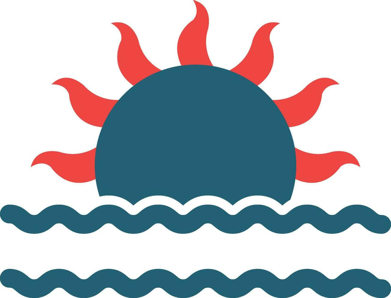 Sonnenuntergang Glyphe zwei Farbe Symbol zum persönlich und kommerziell verwenden. vektor