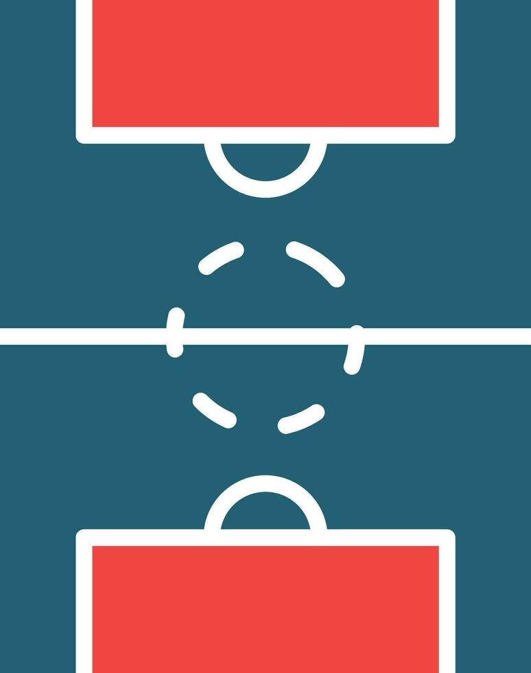 fotboll fält glyf två Färg ikon för personlig och kommersiell använda sig av. vektor