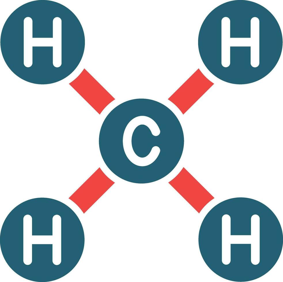 metan glyf två Färg ikon för personlig och kommersiell använda sig av. vektor
