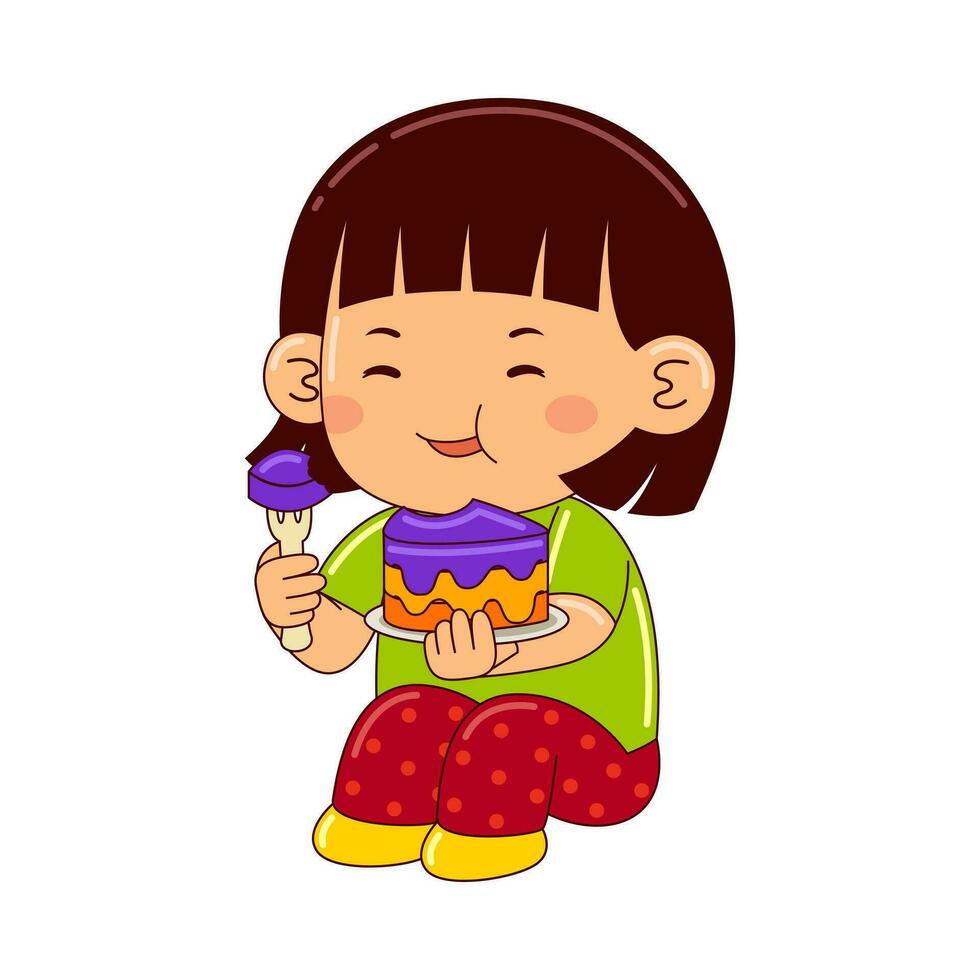 Kinder Essen Essen Vektor Illustration