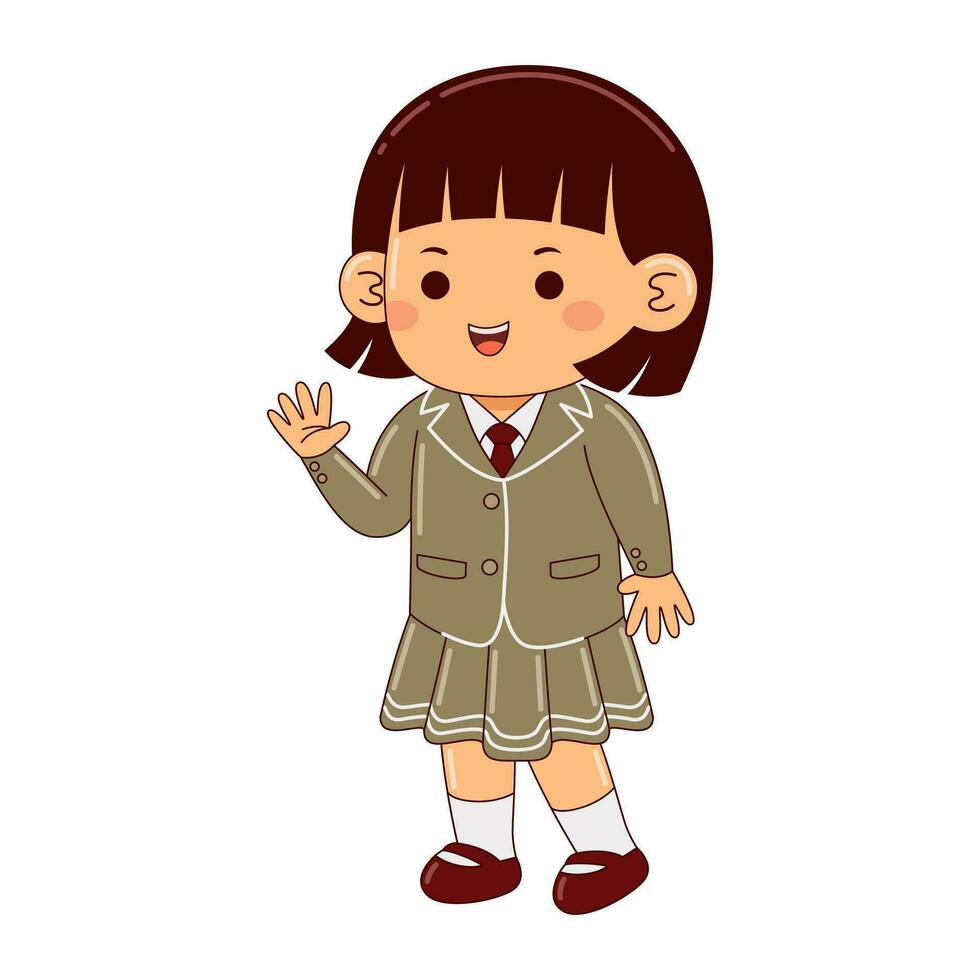 barn ha på sig japan skola enhetlig vektor