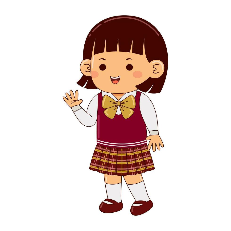 Kinder tragen Japan Schule Uniform vektor