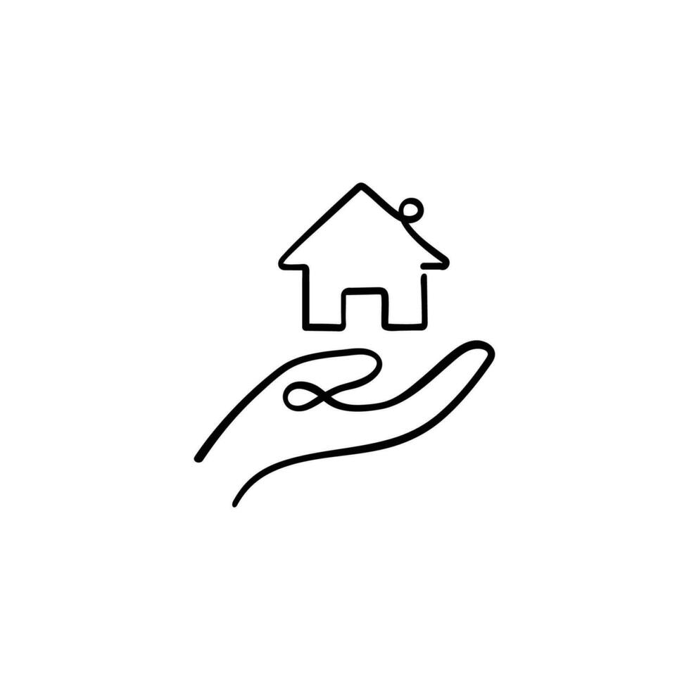 Zuhause Pflege Linie Stil Symbol Design vektor