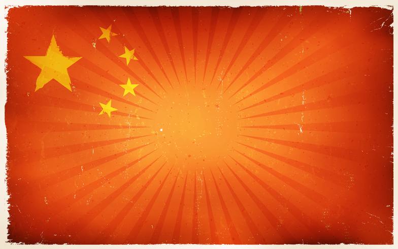 Weinlese-China-Flaggen-Plakat-Hintergrund vektor