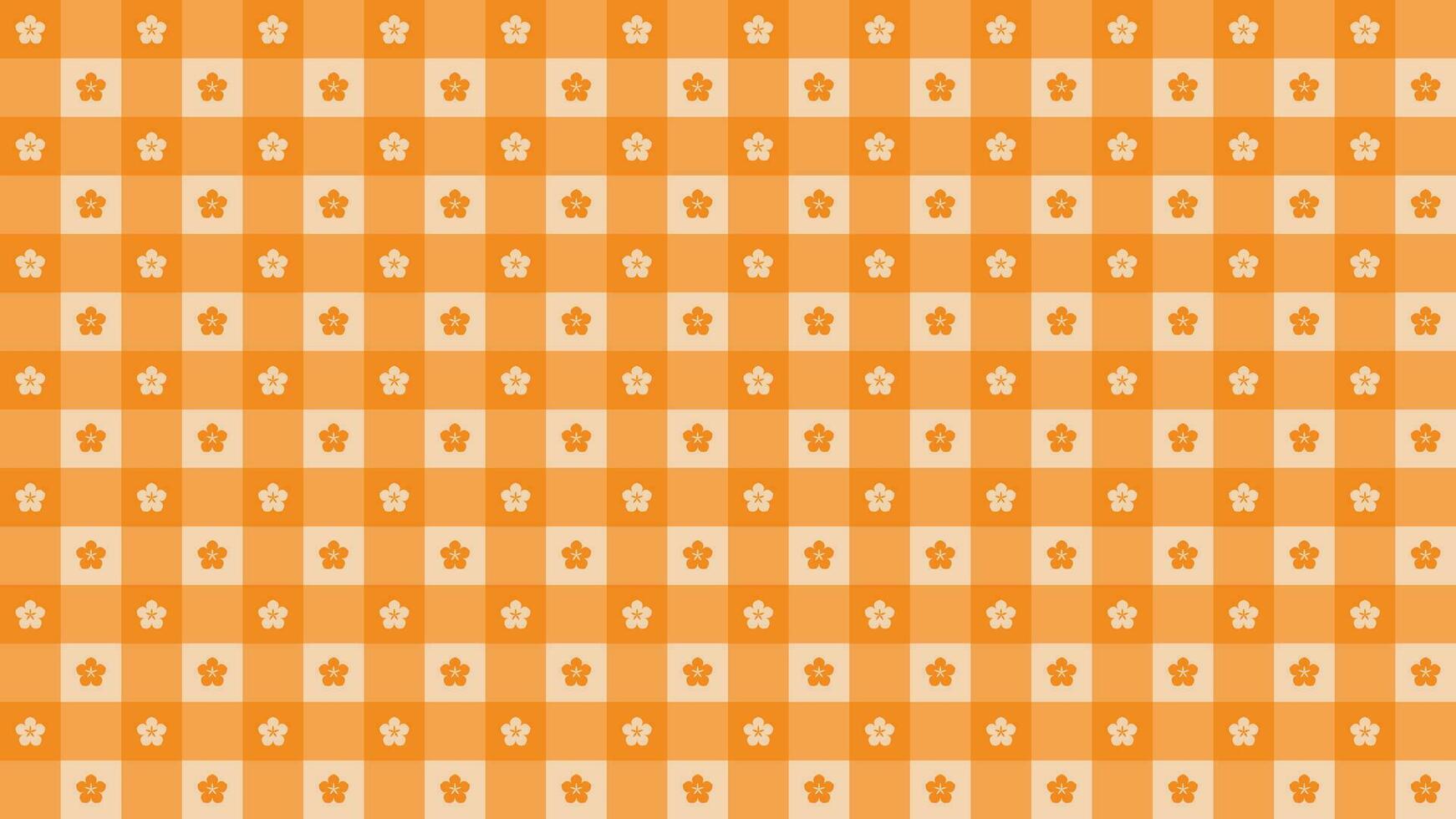 süß und minimalistisch Orange Hintergrund, nahtlos Muster mit Gänseblümchen. vektor