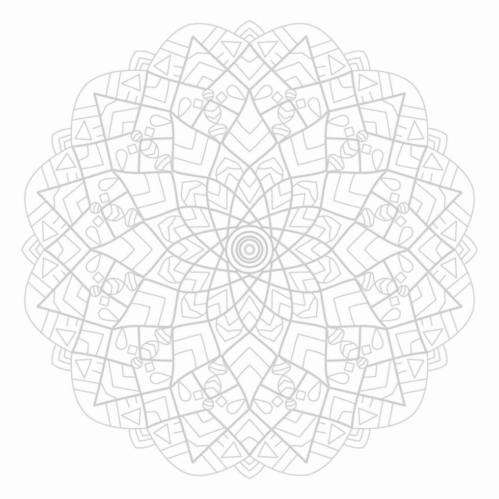 grau Mandala auf Weiß isoliert Hintergrund. Mandala mit Blumen- Muster. Yoga Vorlage vektor