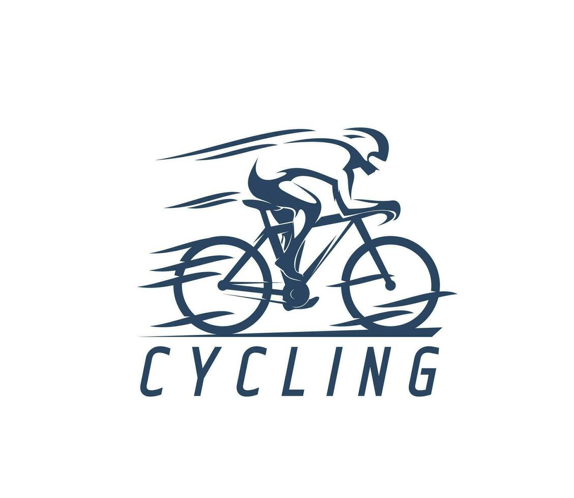 Radfahren Sport Symbol, Fahrrad Rennfahrer oder Fahrrad Radfahrer vektor