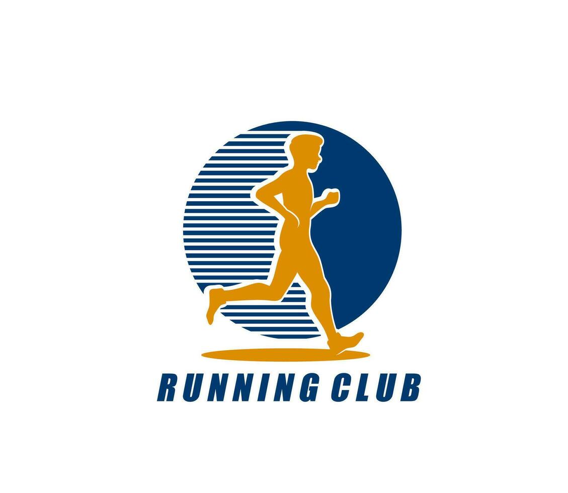 Laufen Verein Symbol, Marathon- Rennen Sport, Läufer Mann vektor