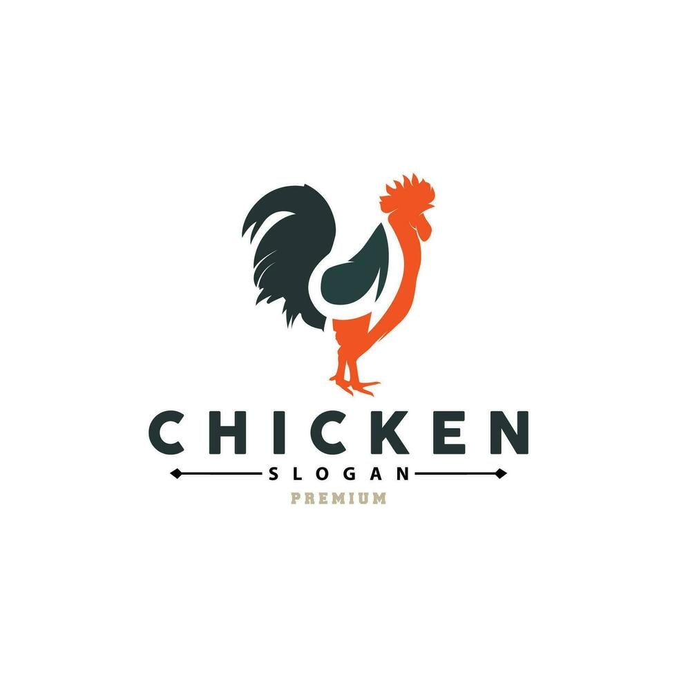 Hähnchen Logo, zum braten Hähnchen Restaurant, Bauernhof Vektor, einfach minimalistisch Design zum Restaurant Essen Geschäft vektor