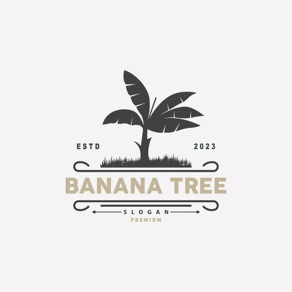 Banane Baum Logo, Banane Baum einfach Silhouette Design, Pflanze Symbol Symbol Vektor Illustration