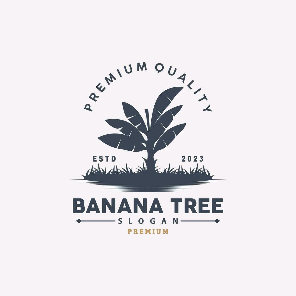 Banane Baum Logo, Banane Baum einfach Silhouette Design, Pflanze Symbol Symbol Vektor Illustration