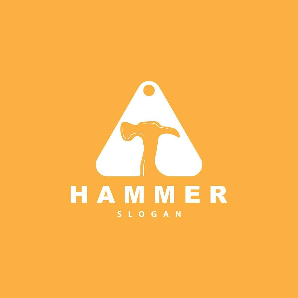 Hammer Logo, Baumeister Werkzeuge Inspiration Design, Vektor Jahrgang Zimmerei und Mechanik, Illustration Vorlage