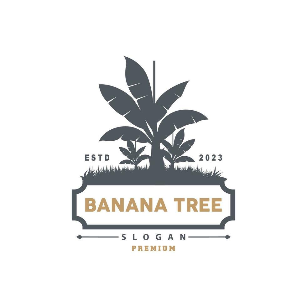 Banane Baum Logo, Banane Baum einfach Silhouette Design, Pflanze Symbol Symbol Vektor Illustration