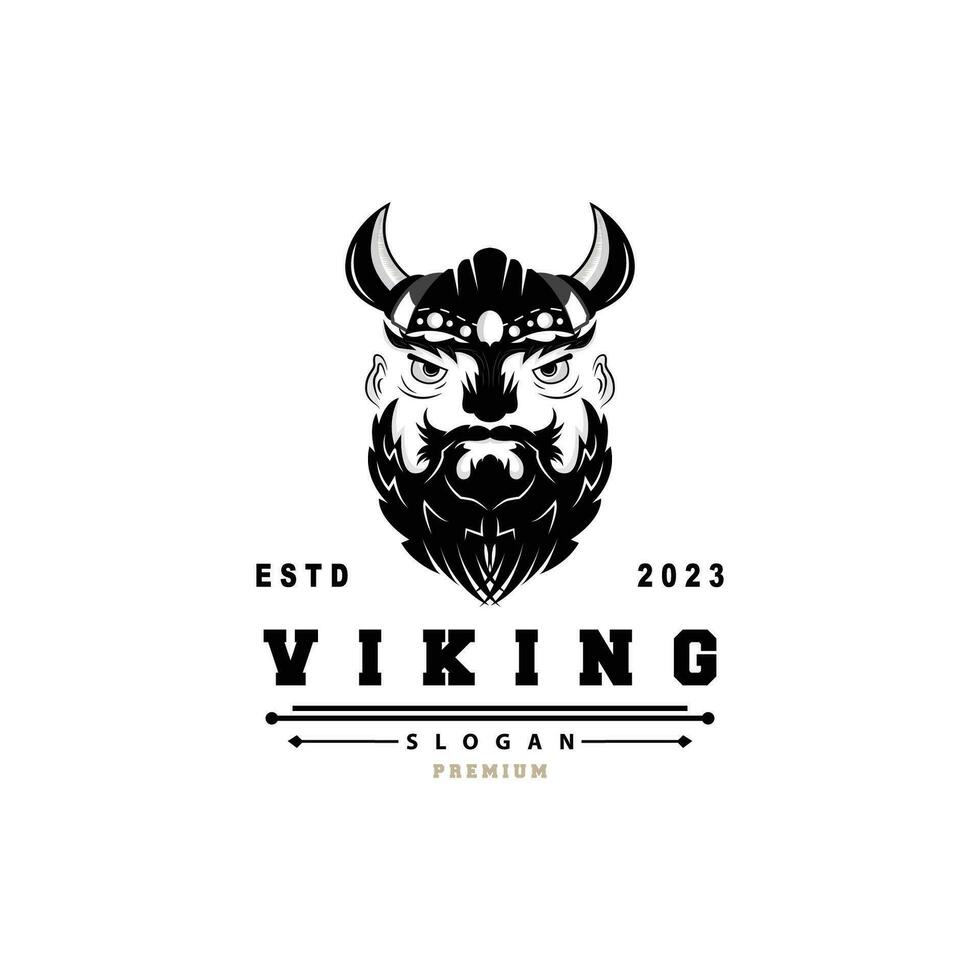 Wikinger Logo, Vektor Illustration von Wikinger Gott, einfach Barbar Sparta Inspiration Design, Schablone Illustration