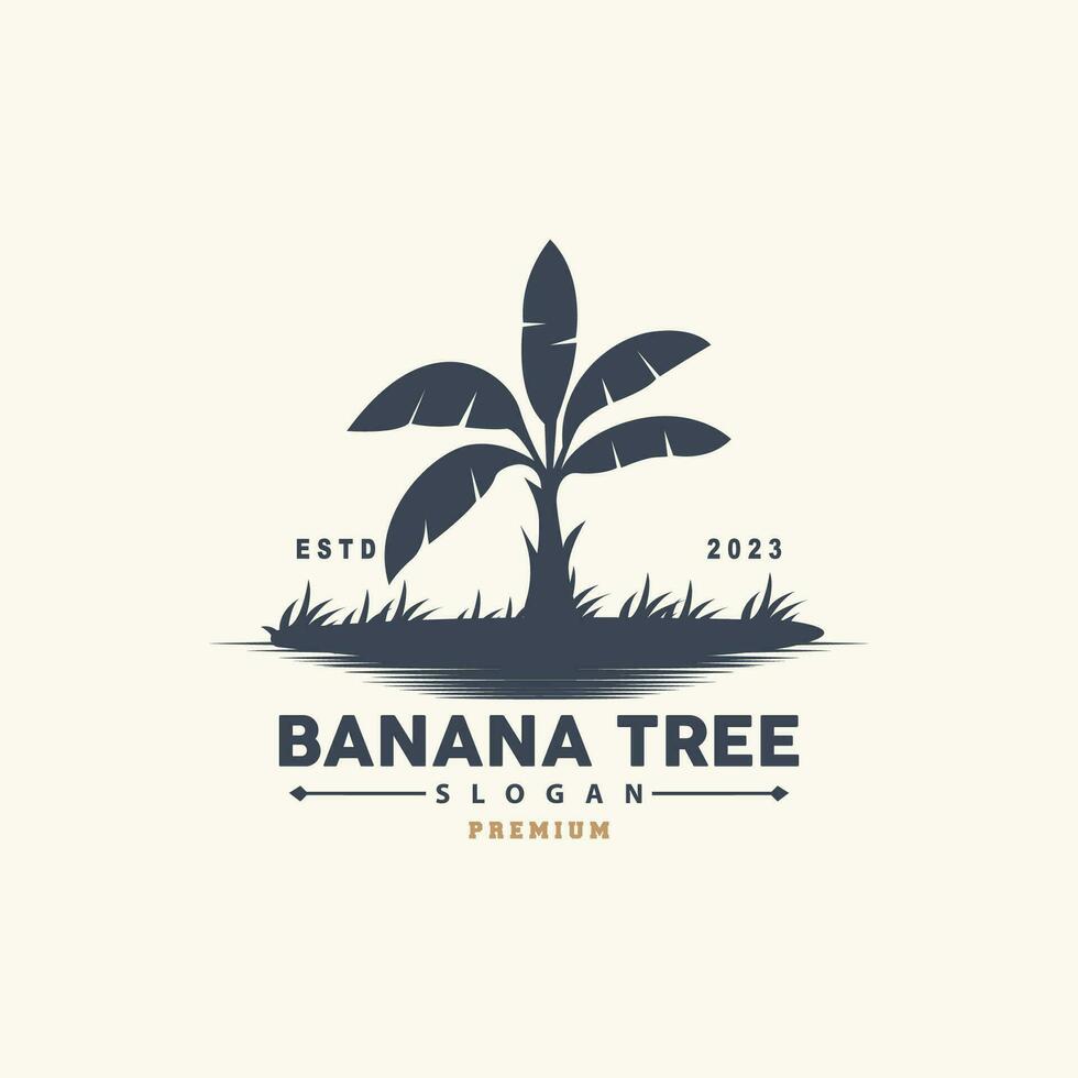 Banane Baum Logo, Banane Baum einfach Silhouette Design, Pflanze Symbol Symbol Vektor Illustration