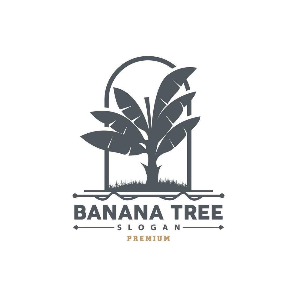 Banane Baum Logo, Banane Baum einfach Silhouette Design, Pflanze Symbol Symbol Vektor Illustration