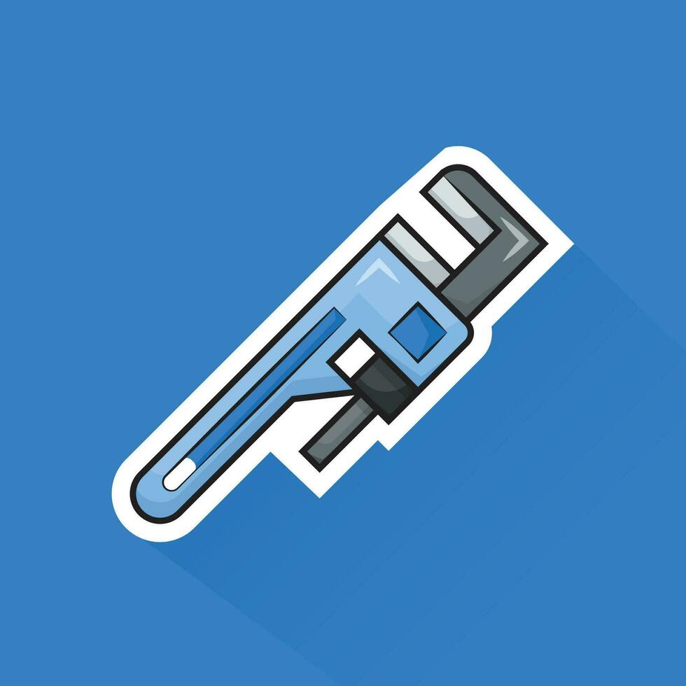 Illustration Vektor von Blau Rohr Schlüssel im eben Design
