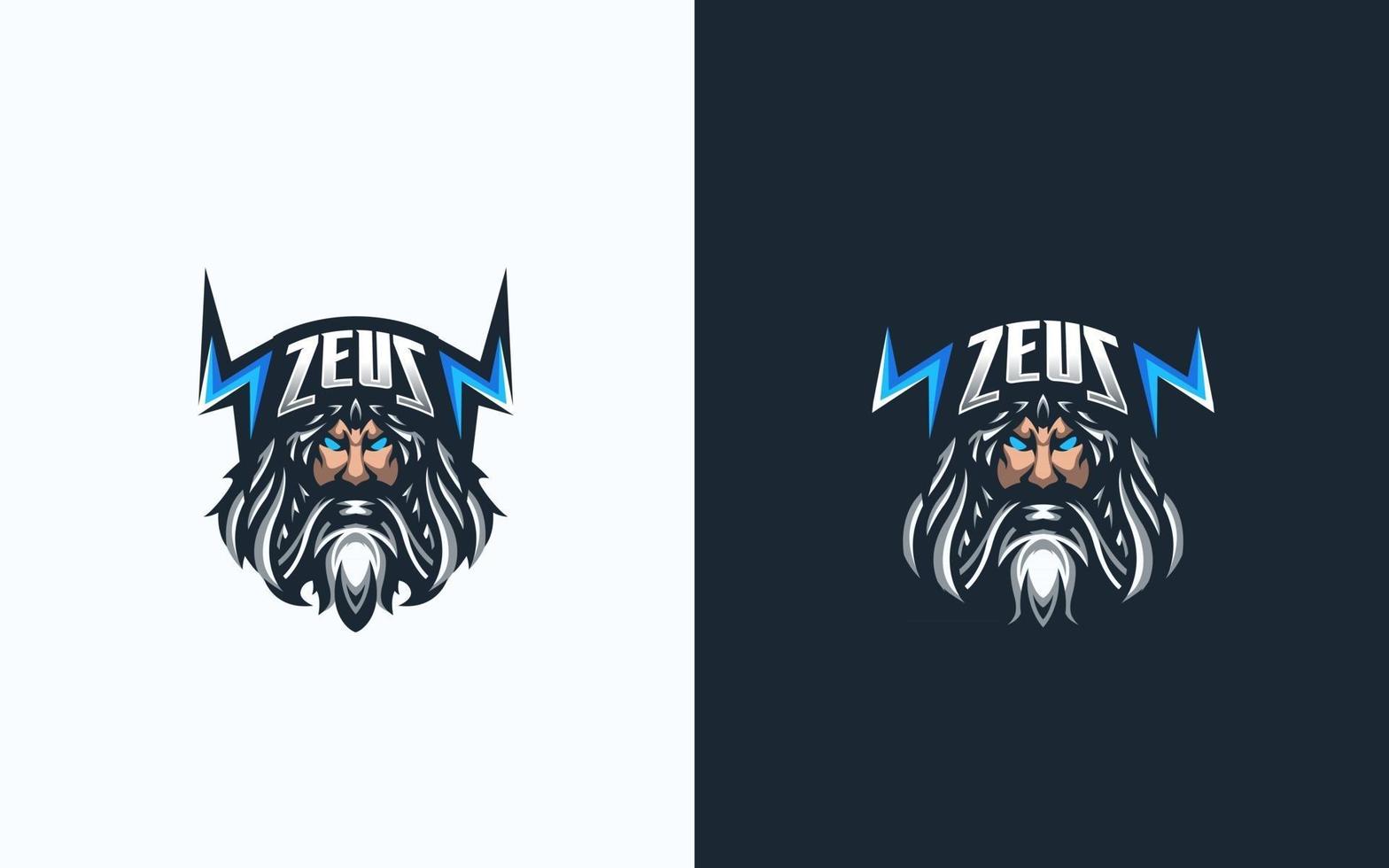 zeus esport gaming maskot logotyp mall för streamer team. esport logo design med modern illustration koncept stil för badge, emblem och tshirt utskrift vektor