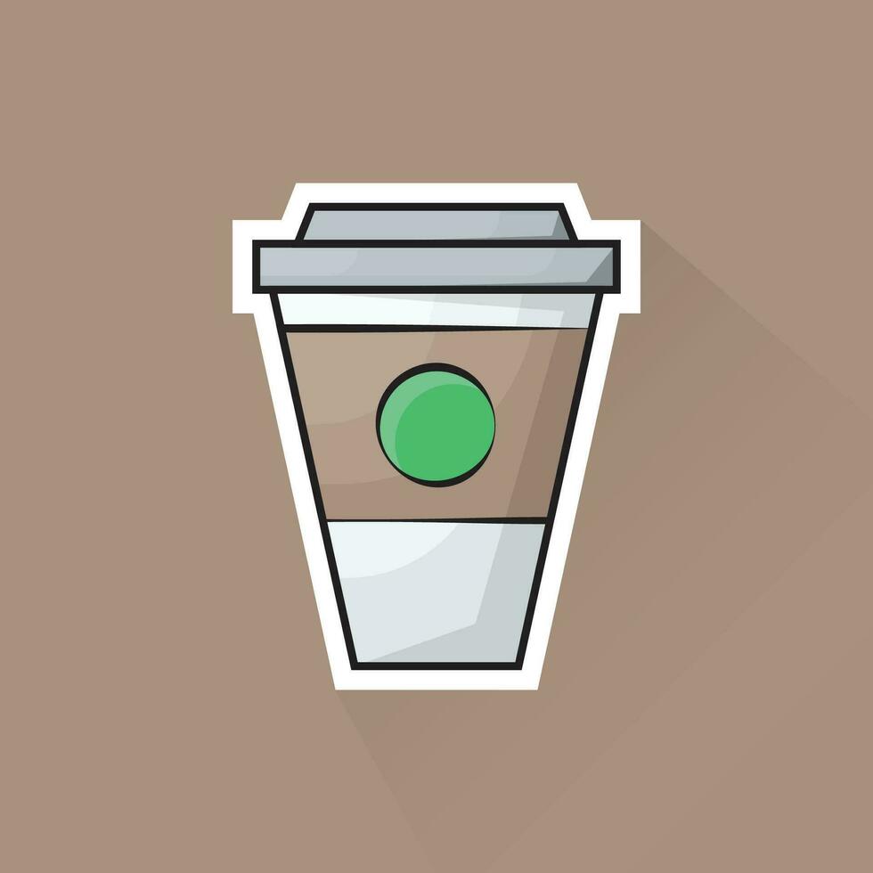 Illustration Vektor von Kaffee Tasse im eben Design