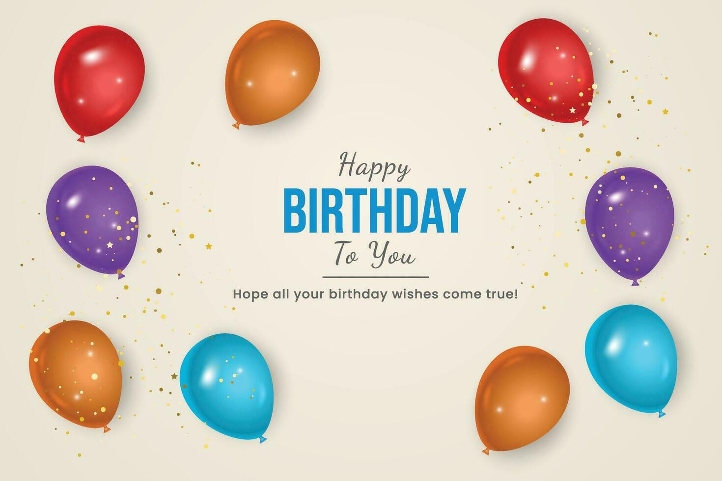 Lycklig födelsedag Grattis baner design med Färg ballonger och glansig glitter band vektor