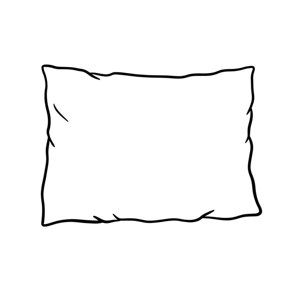 Kissen Gliederung Symbol. Vektor Gekritzel skizzieren isoliert auf Weiß Hintergrund