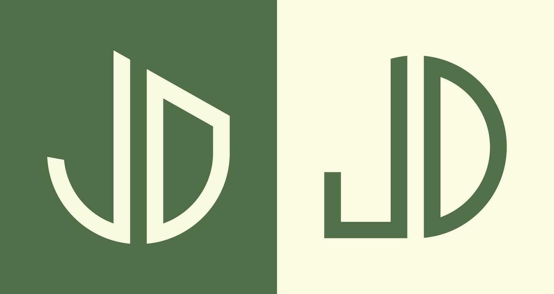 kreativ enkel första brev jd logotyp mönster bunt. vektor