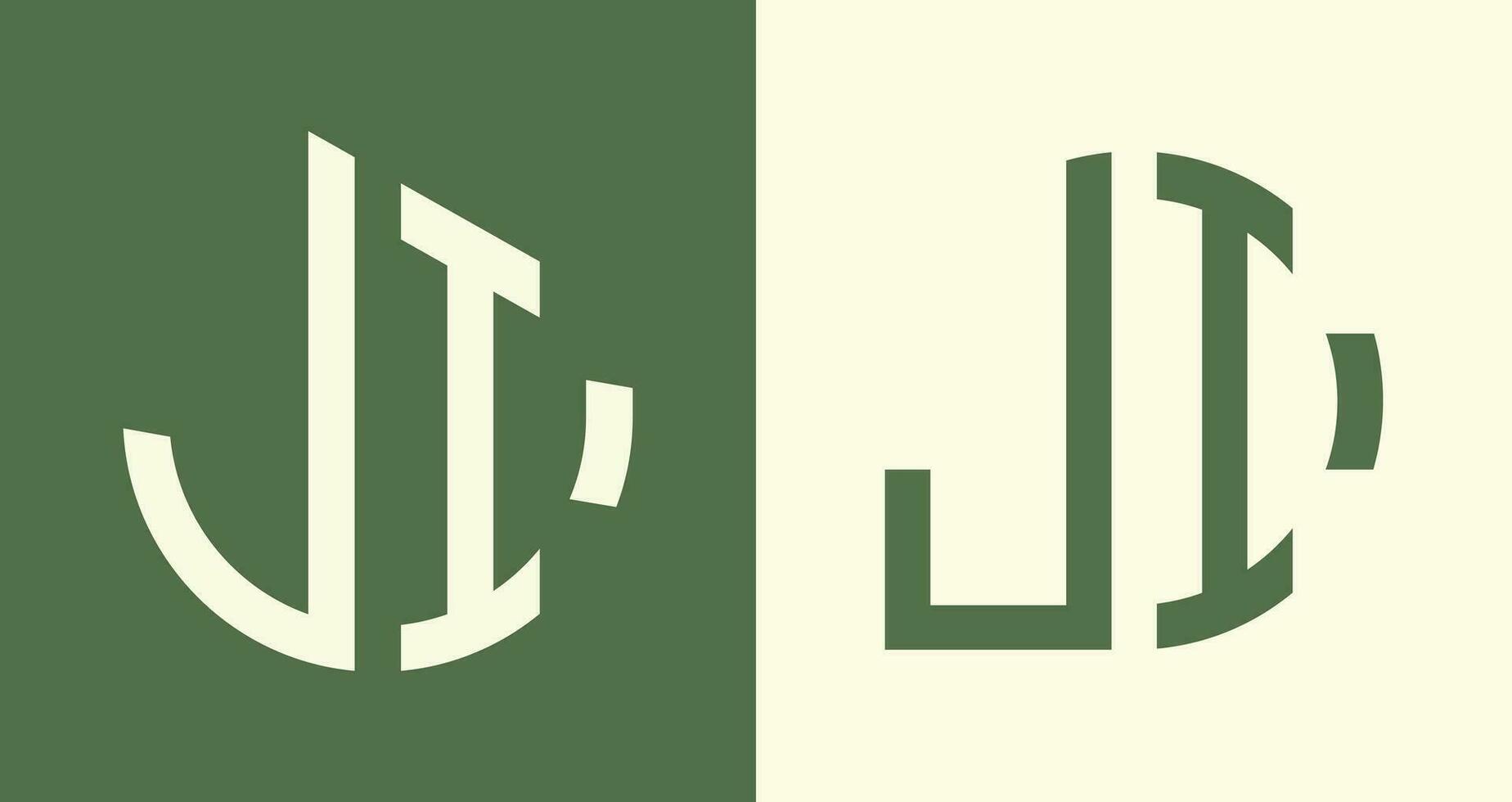 kreativ enkel första brev ji logotyp mönster bunt. vektor