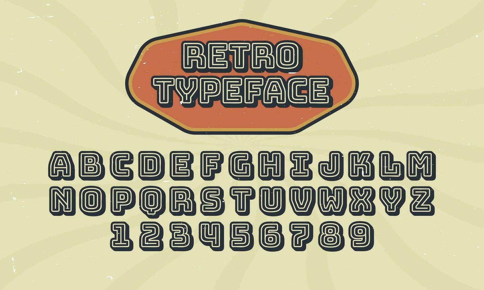 årgång retro vektor alfabet font typografi typsnitt design