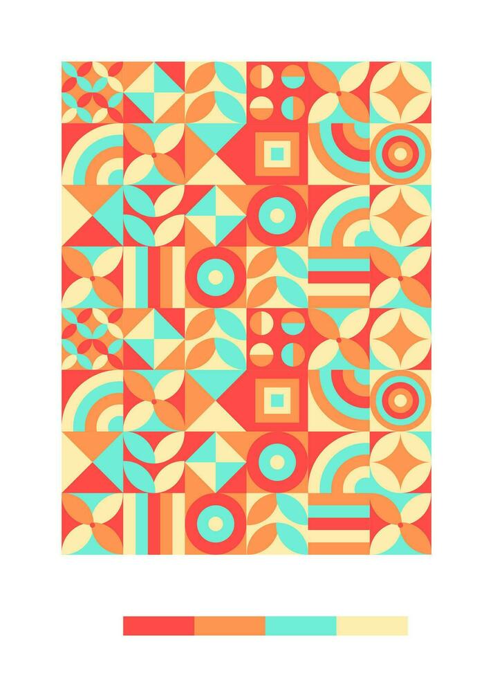 ein bunt Muster mit geometrisch Formen und Farben vektor