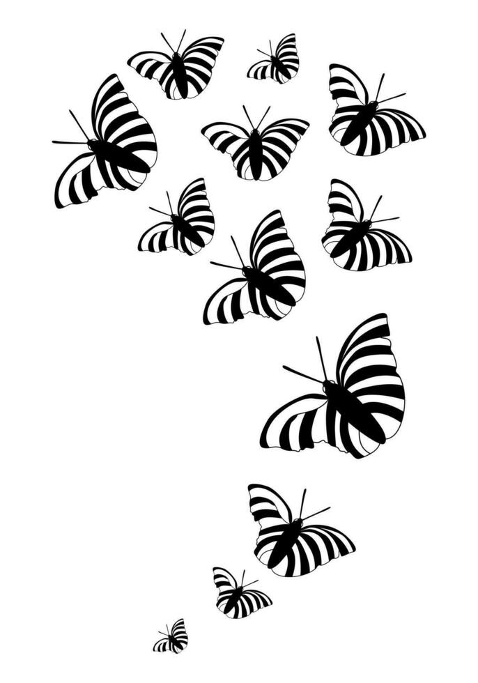 Schmetterling Silhouette. Clip Art Vektor isoliert auf Weiß Hintergrund