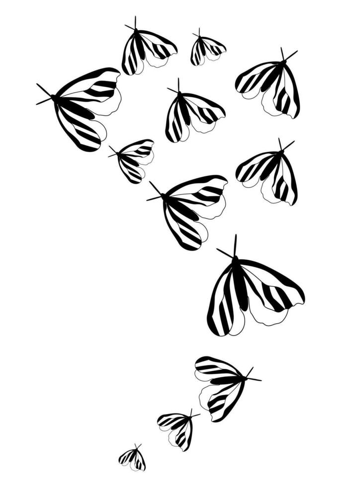 Schmetterling Silhouette. Clip Art Vektor isoliert auf Weiß Hintergrund