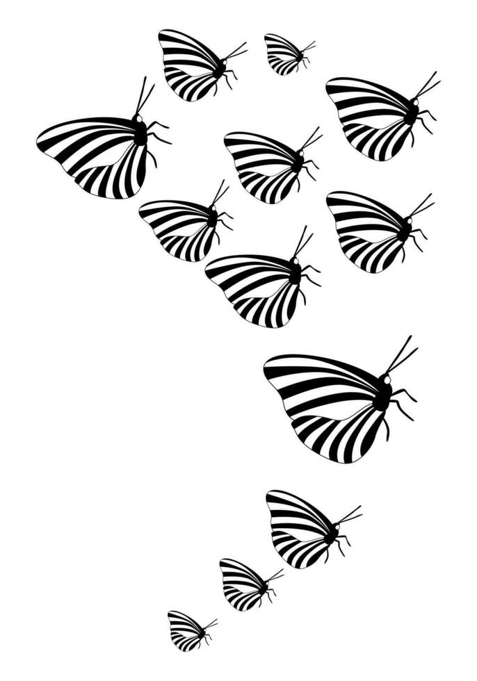 Schmetterling Silhouette. Clip Art Vektor isoliert auf Weiß Hintergrund