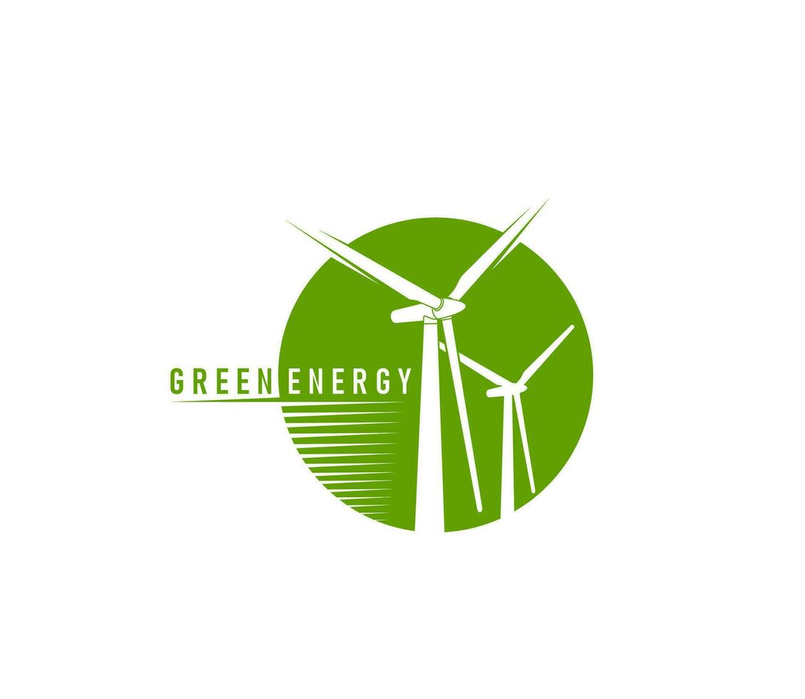 vind turbin ikon, grön energi station symbol vektor