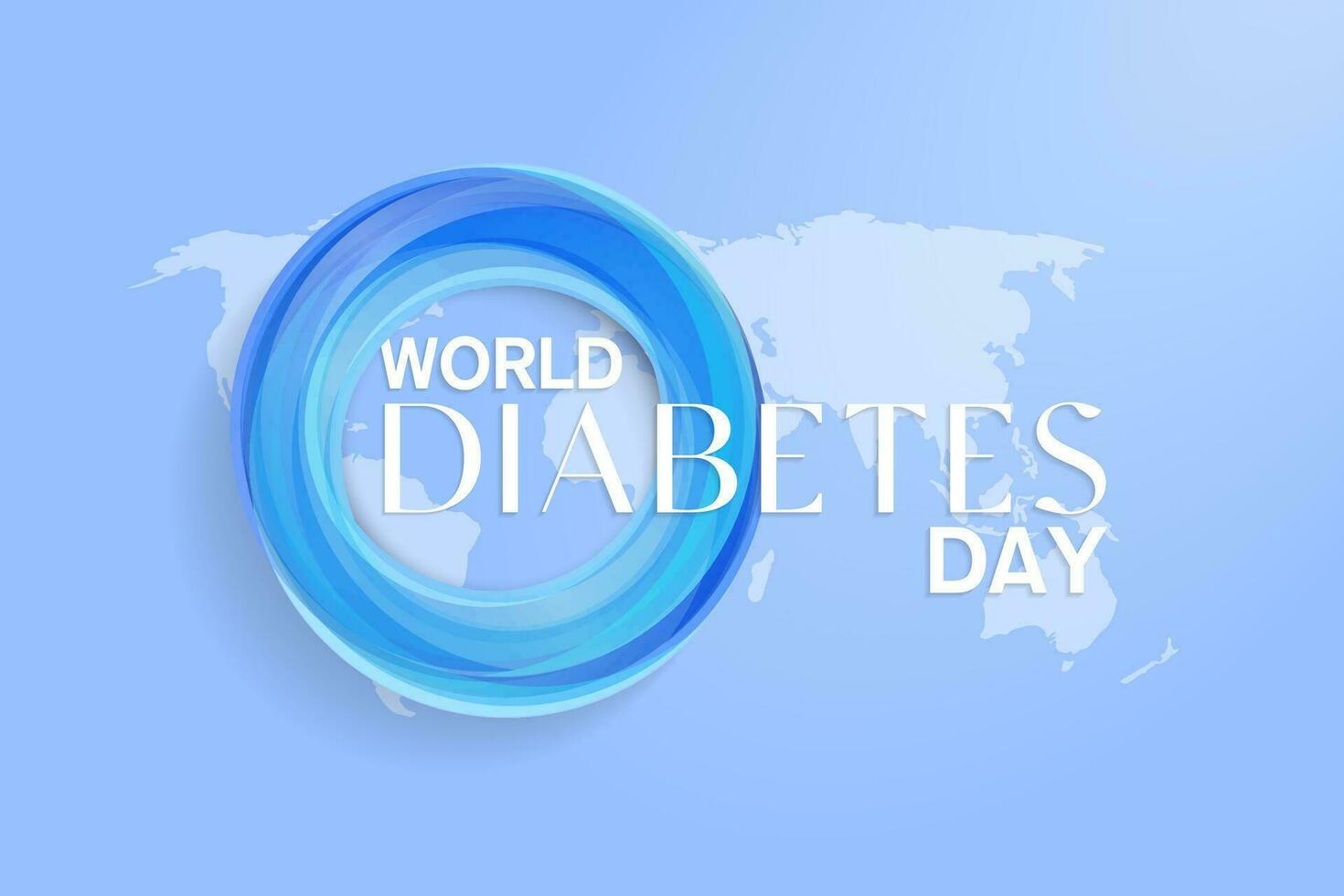 kreativ 3d värld diabetes dag baner på Karta av jorden, berömd på november 14. diabetes dag begrepp baner mall tapet. vektor illustration. eps 10.