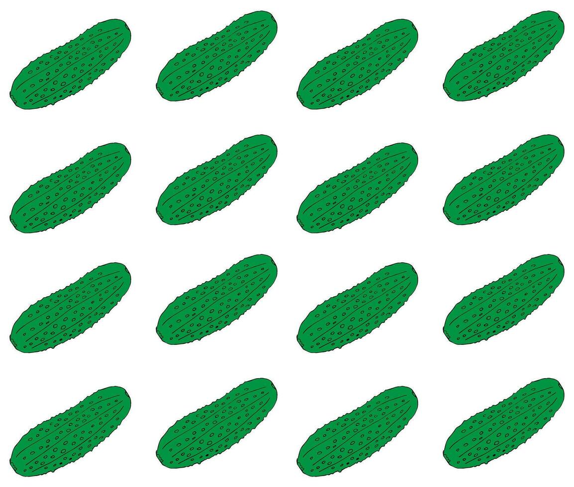 Vektor nahtlos Muster von skizzieren Grün Gurke