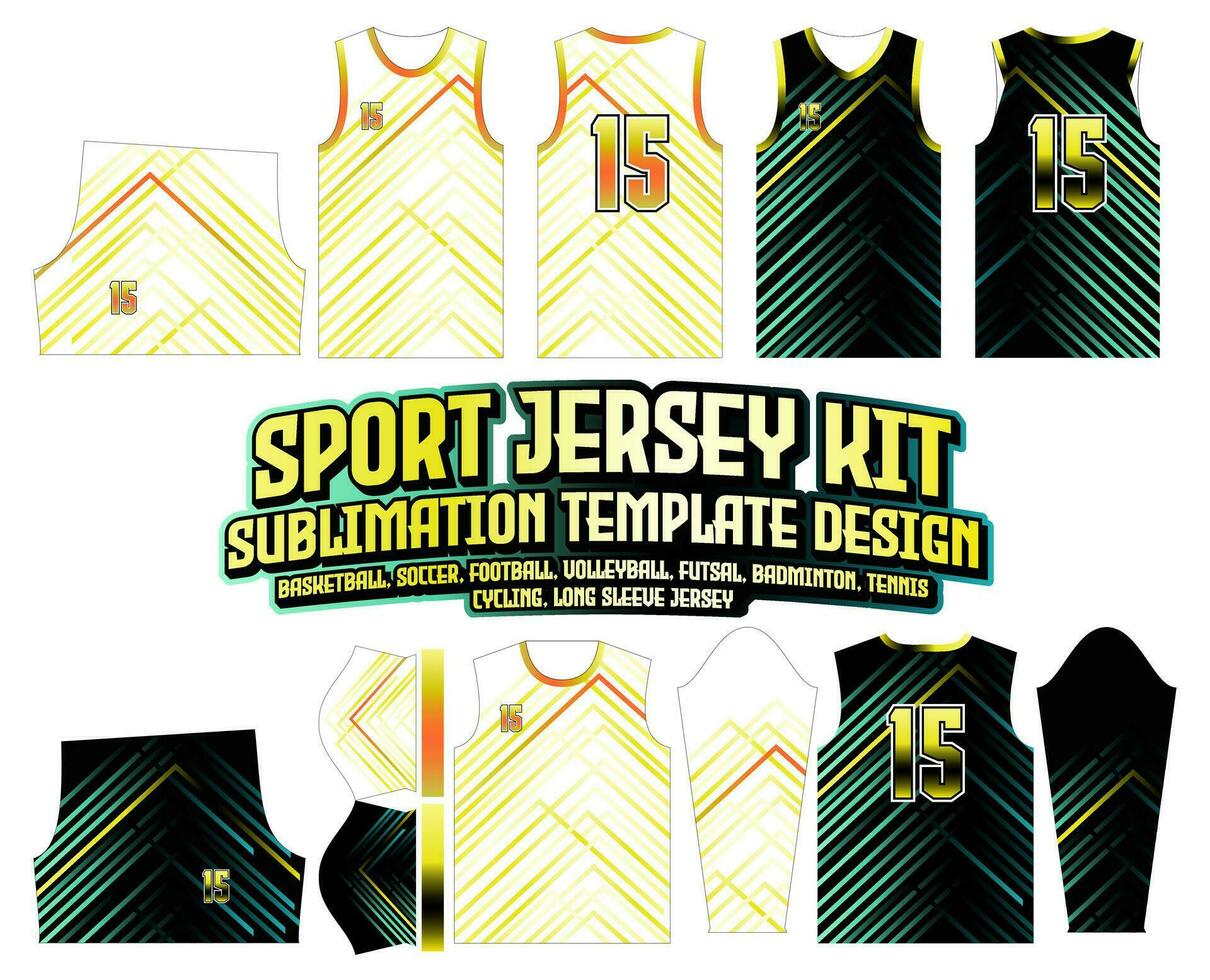 lutning grön och gul Ränder jersey design sportkläder bakgrund vektor