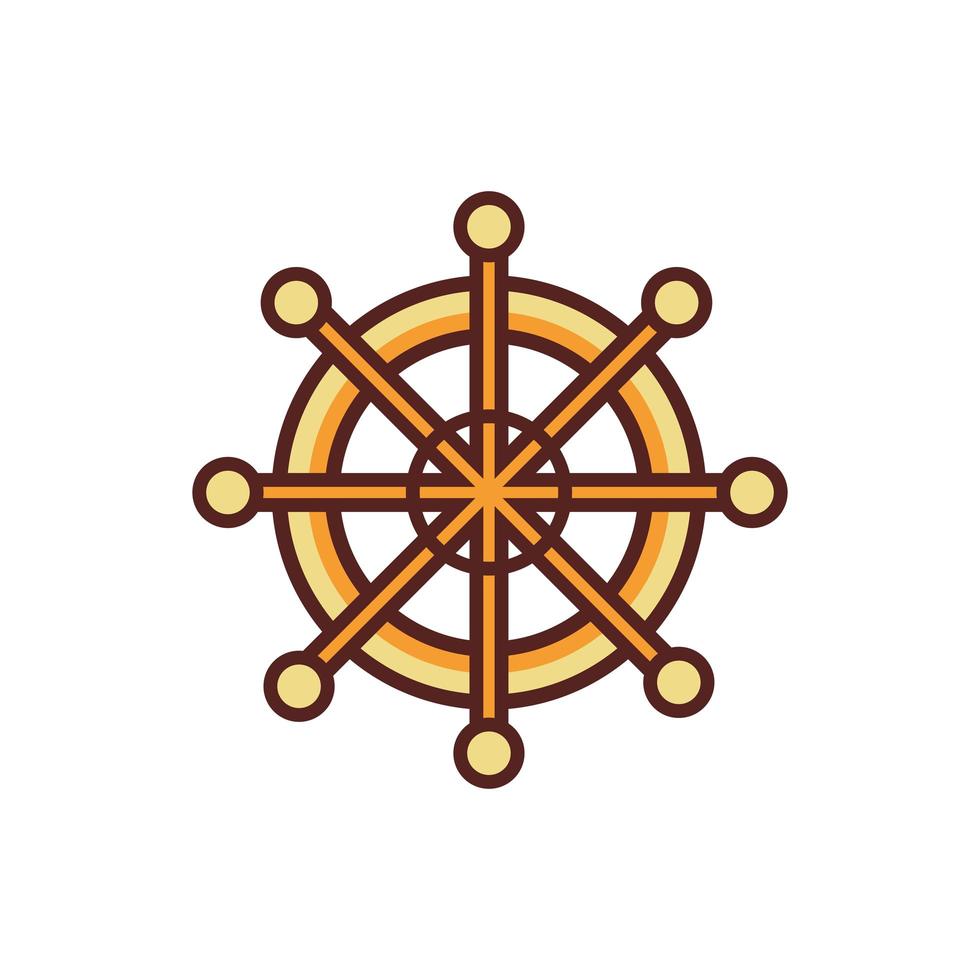 Symbol für den Farbstil des Ruders des Schiffes vektor