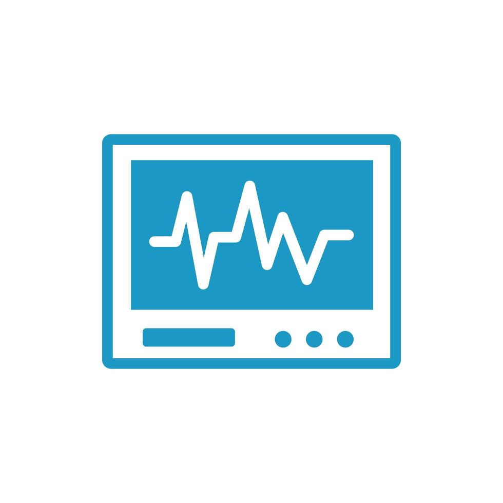 Medizinische Ekg-Maschine Kardiologie Pulsliniensymbol vektor