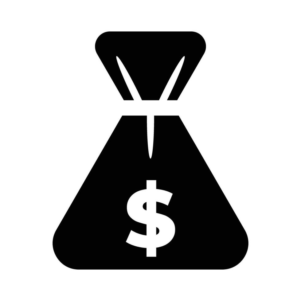 Geld Tasche Symbol auf Weiß Hintergrund. Vektor Illustration