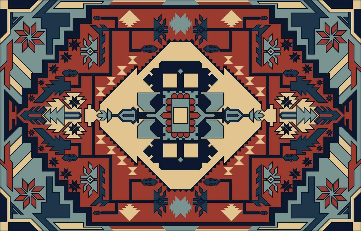 Stammes- Vektor Ornament. nahtlos afrikanisch Muster. ethnisch Teppich mit Sparren. aztekisch Stil. geometrisch Mosaik auf das Fliese, Majolika. uralt Innere. modern Teppich. geo drucken auf textile.ikat Muster