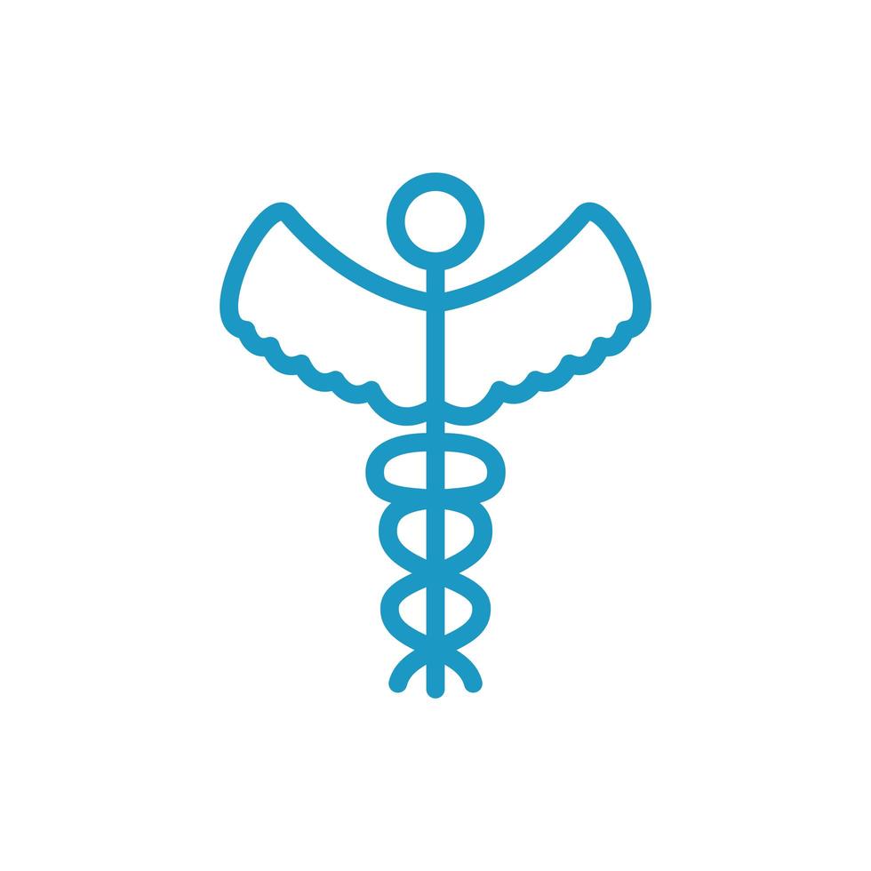 Hermesstab medizinisches Symbol Symbol Leitung vektor