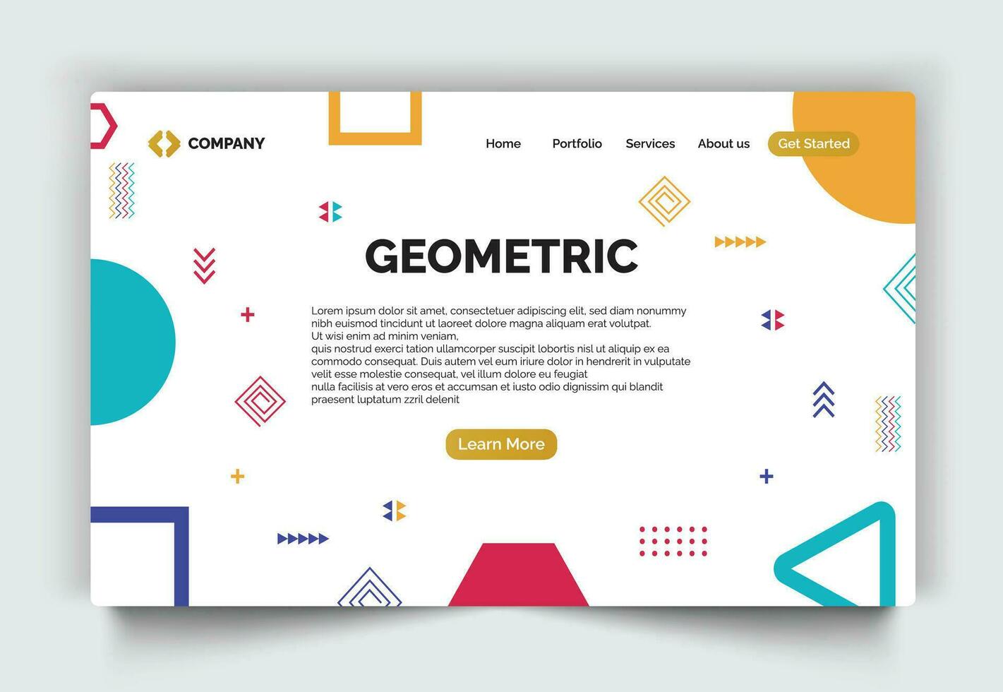 abstrakt geometrisch Landung Buchseite, Vektor Illustration