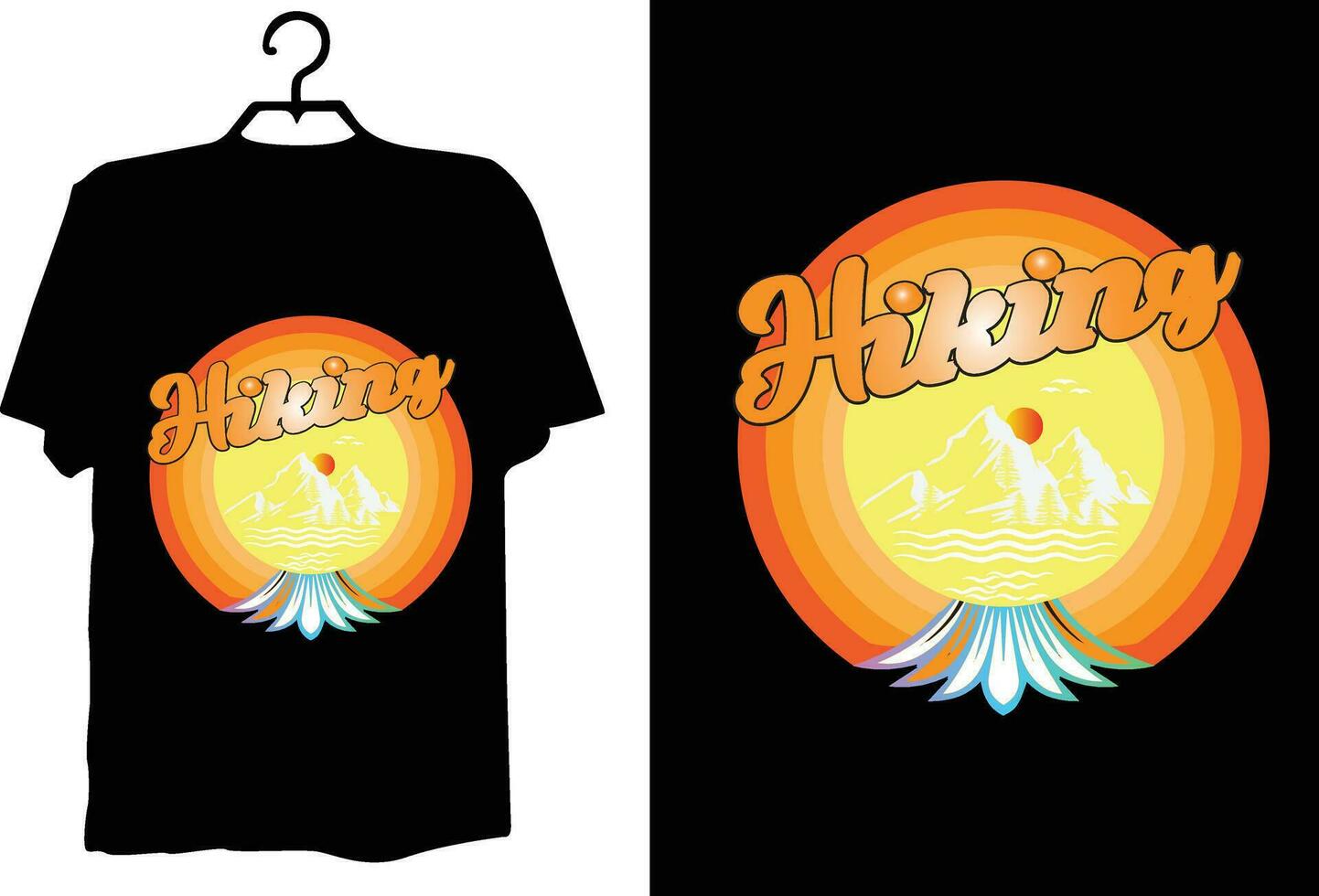 vandring t-shirt design vektor