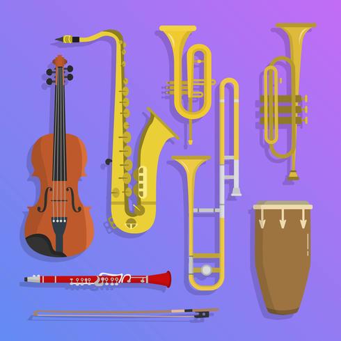 platt jazz musikinstrument vektor illustration