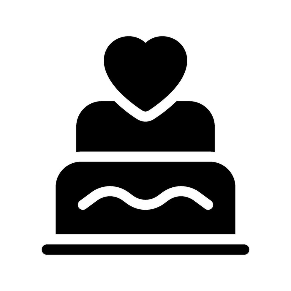 Hochzeit Kuchen Symbol Vektor Symbol Design Illustration