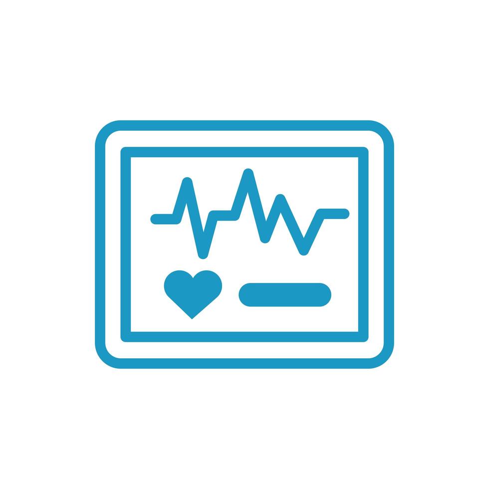 Medizinische Ekg-Maschine Kardiologie Pulsliniensymbol vektor