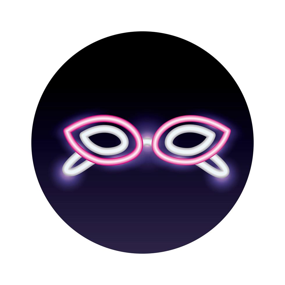 Karnevalsmaske Neonlicht-Stil-Symbol vektor