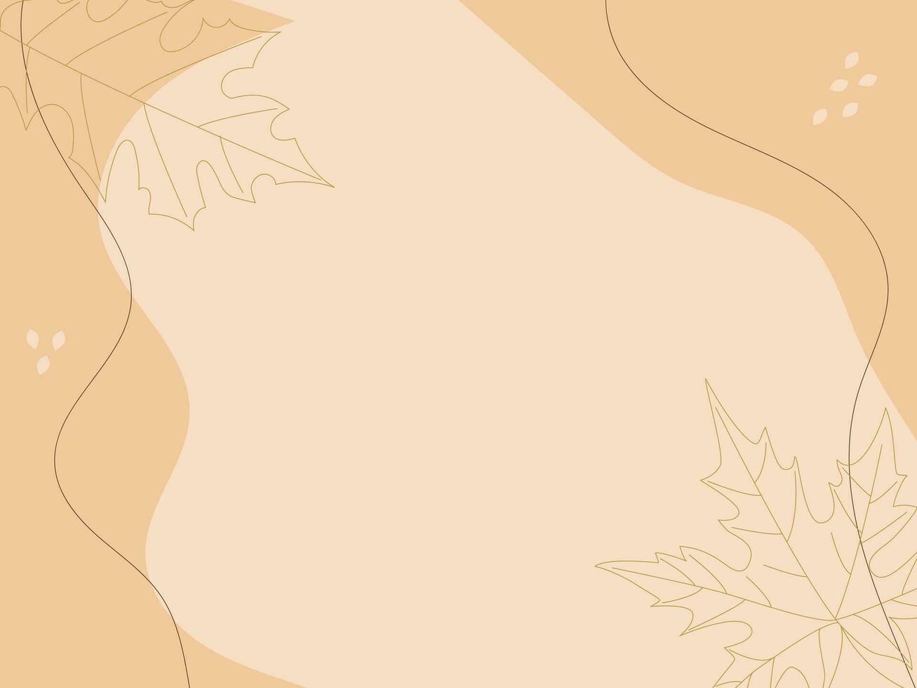 abstrakt Hintergrund mit Linie Kunst Herbst Blatt. Vektor Illustration von Hintergrund mit Kopieren Raum Text