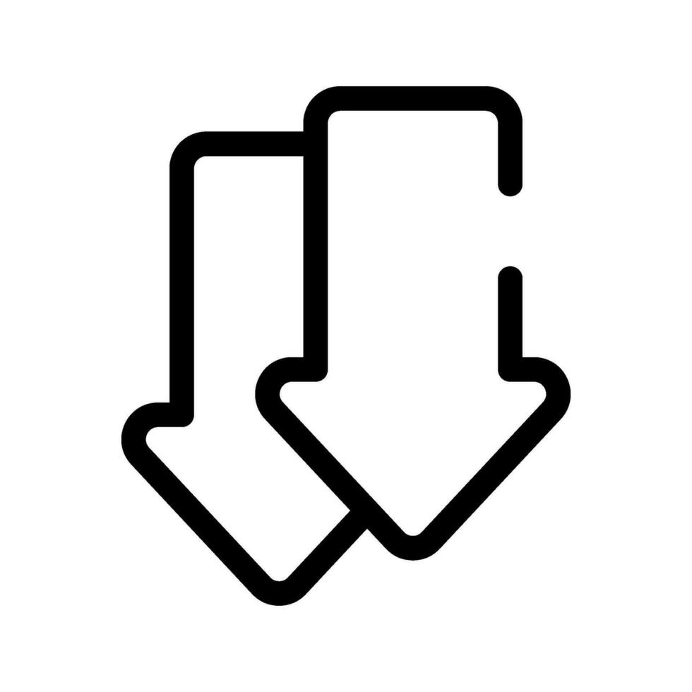 nedåt pilar ikon vektor symbol design illustration